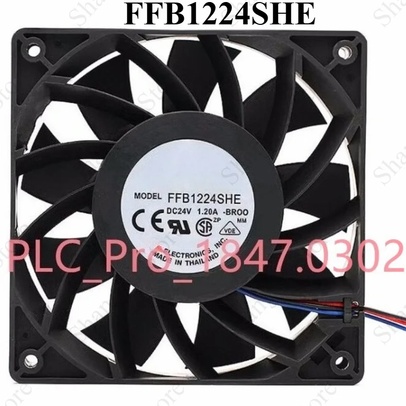 1PC Brand New FFB1224SHE 24V Large Wind Power Fan 12CM 24V 1.20A  Fast Delivery