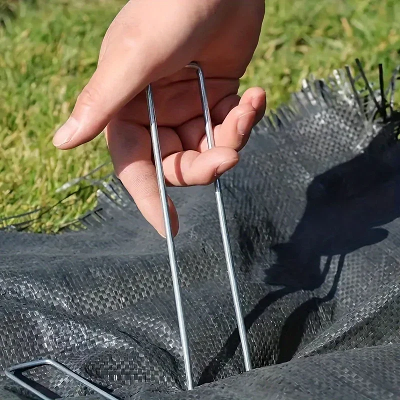 10/50 قطعة U-نوع المشهد ستابلز حديقة حصص Sod دبابيس مكافحة الصدأ سياج حصص تأمين أوتاد لحاجز أنابيب خرطوم الاعشاب #3