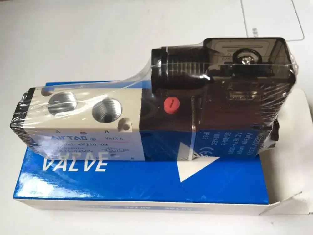 5 طريقة 2 موقف صمام الملف اللولبي هوائي 4v210-08 4V110-06 12 فولت 24 فولت 110 فولت 220 فولت مجاني ل 3 تركيبات و 2 كاتم صوت نحاسي #3