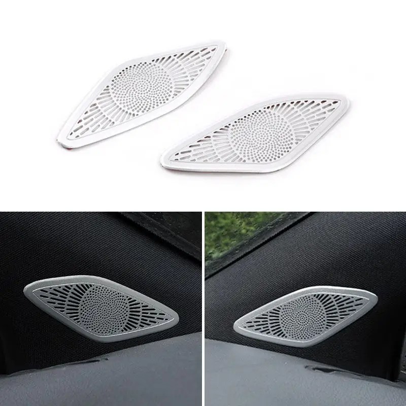 For Mercedes Benz GLA H247 GLB X247 B Class W247 2020 Aluminum Alloy Car Interior A-pillar Speaker Net Cover Trim Sticker Silver