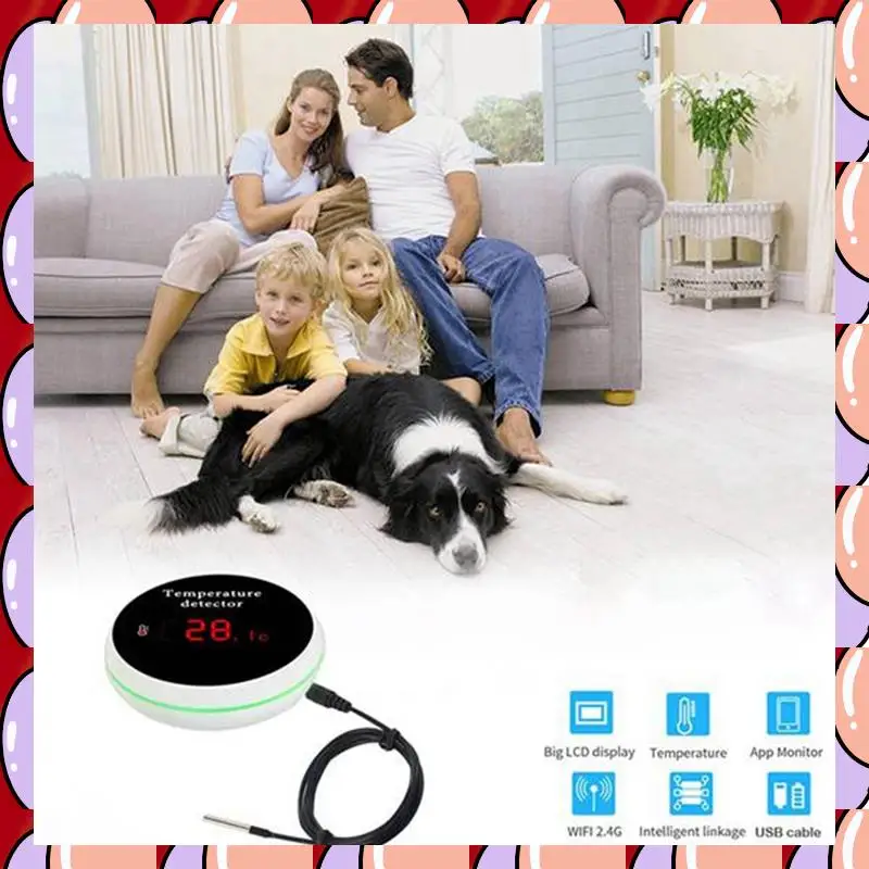 

A72Z Wi-Fi термометр с датчиком 1 м, цифровой ЖК-дисплей, регулятор температуры, приложение, Push-уведомления, вилка европейского стандарта