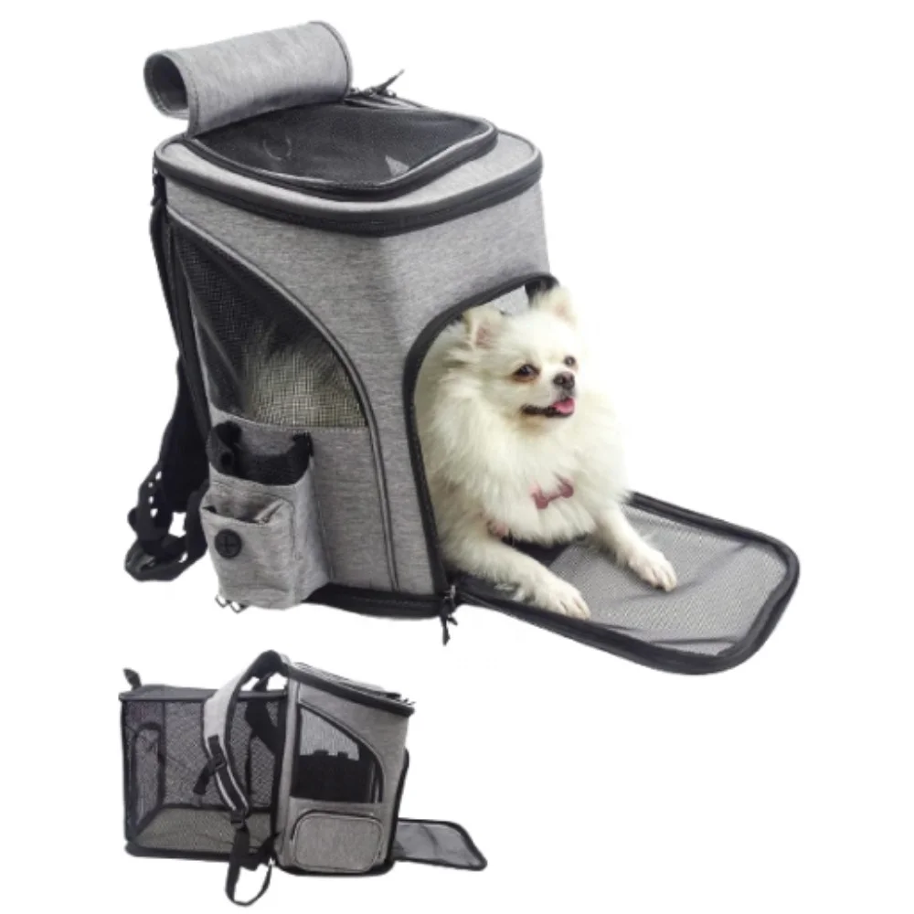 

Expandable Cat Carrier Collapsible Dog Backpack Pet Travel Backpack With Breathable Mesh Suitable for Travel
