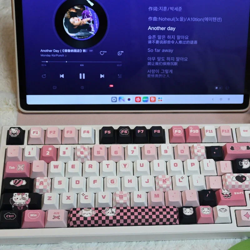 Sanrio Kawaii hello kitty Cinnamoroll Keycaps PBT Mechanical Keyboard Key Caps CHERRY Highly Cute Keyboard Accessories