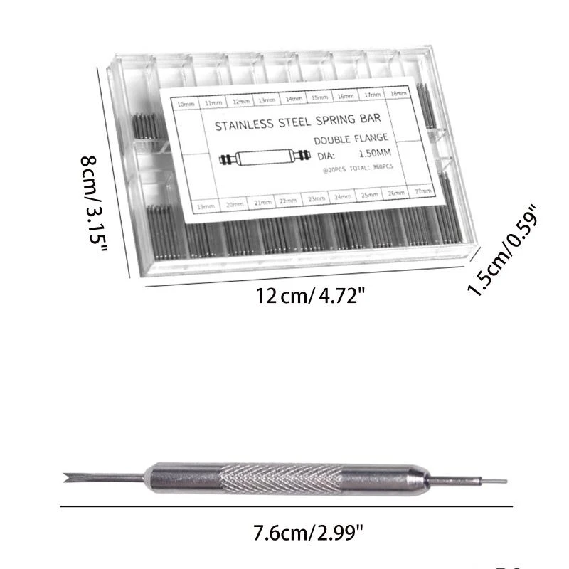 108-360 шт., диаметр 1,8 мм, ремешок для часов, штифт, пружинный стержень, аксессуары для часов, пружинный стержень из нержавеющей стали, штифты шириной 8 мм-25 мм