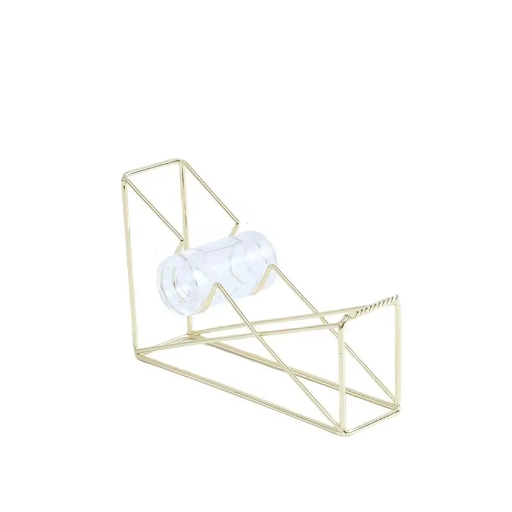 Non-slip Iron Art Tape Dispenser Rust-proof Smooth Cutting Manual Tape Cutter Transparent Wheel Sturdy Desktop Tape Holder
