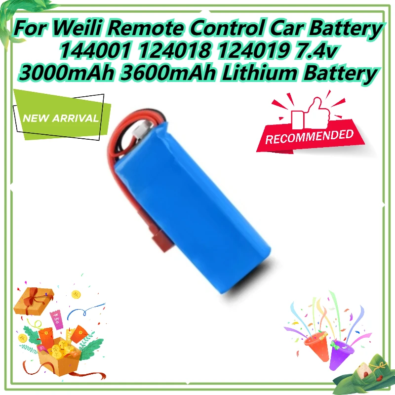 

For Weili Remote Control Car Battery 144001 124018 124019 7.4v 3000mAh 3600mAh Lithium Battery