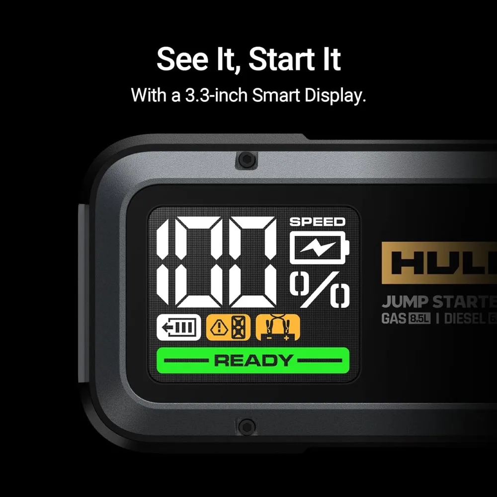 Alpha85、スペースグレー、2000A 74Wh スマートジャンプスターター、12V ポータブルカーバッテリーブースター、3.3 インチディスプレイ付き、USB-C パワーパック