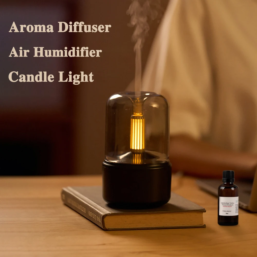 

Candlelight Air Humidifier Aroma Diffuser USB Air Humidifier Nano Mister Ultrasonic Mist Maker Sprayer Essential Oils Diffuser