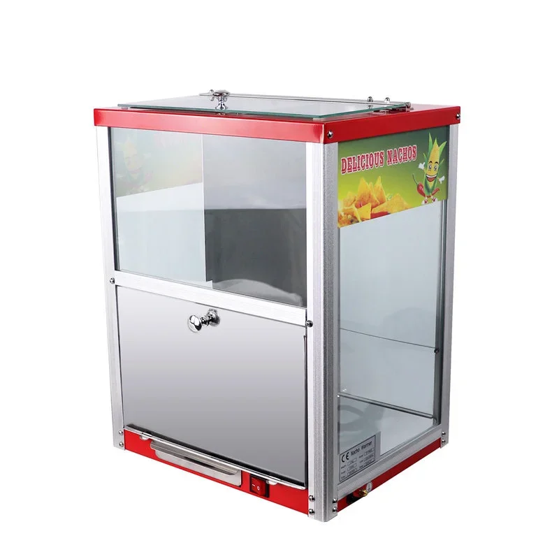 30L PW01 Potato Chip and Corn Chip Warmer, Commercial Countertop French Fry Warmer, Glass Food Display Case