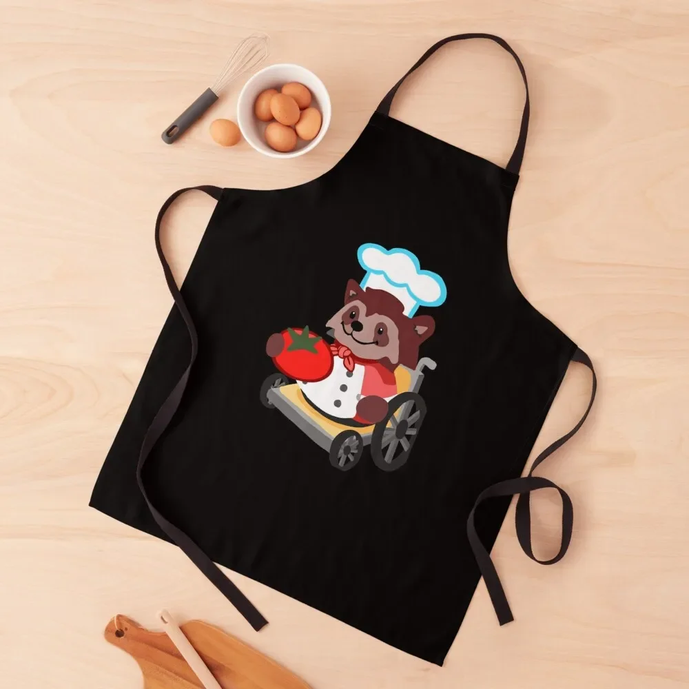 Overcooked wheelchair raccoon chef Apron Funny Hairdressing Hairdresser Accessories Women Kitchen'S Kitchen Things Apron