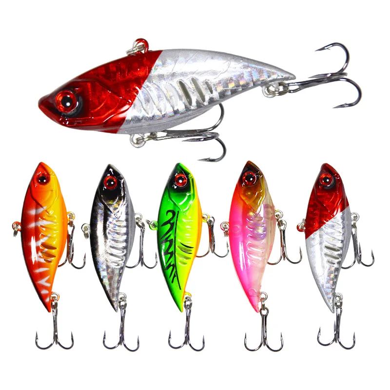 1 PC VIB Fishing Lure Sinking Sound Bead Wobbler 3D Eye Fishing Bait 6.5cm 11g Ocean River Hard Metal Artificial Vibration Bait