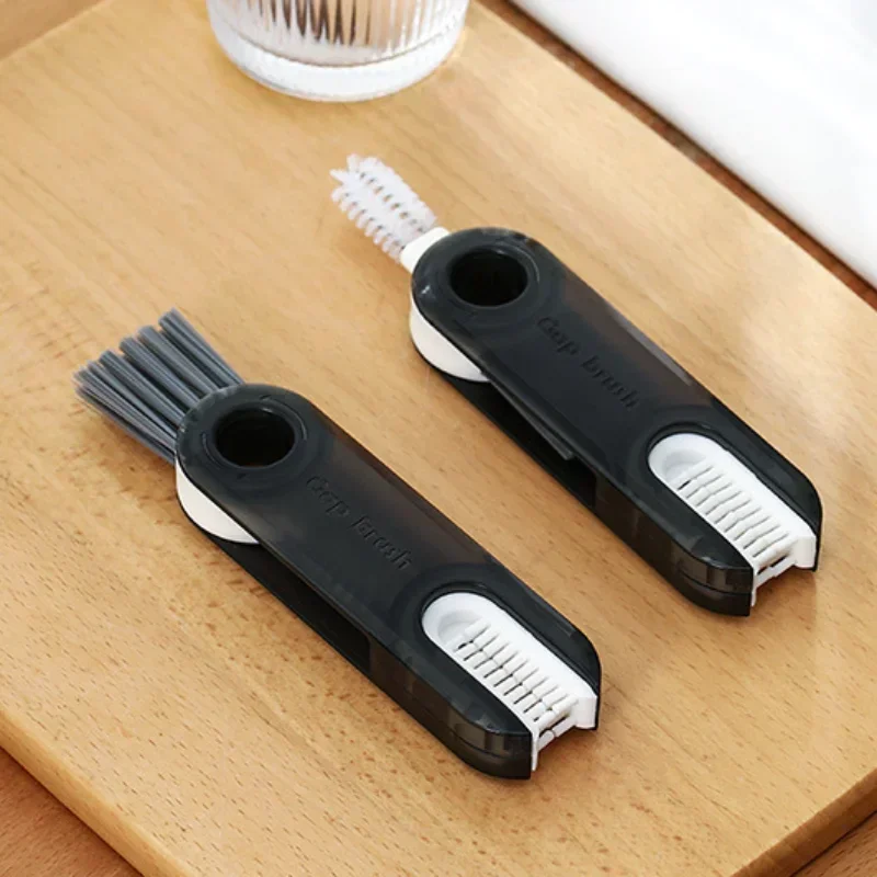 3-in-1 Cleaning Brush Water Bottle Lid Cleaning Brush Multi-Purpose U-Shaped Cup Crevice Cleaning Brush Silicone Cleaner