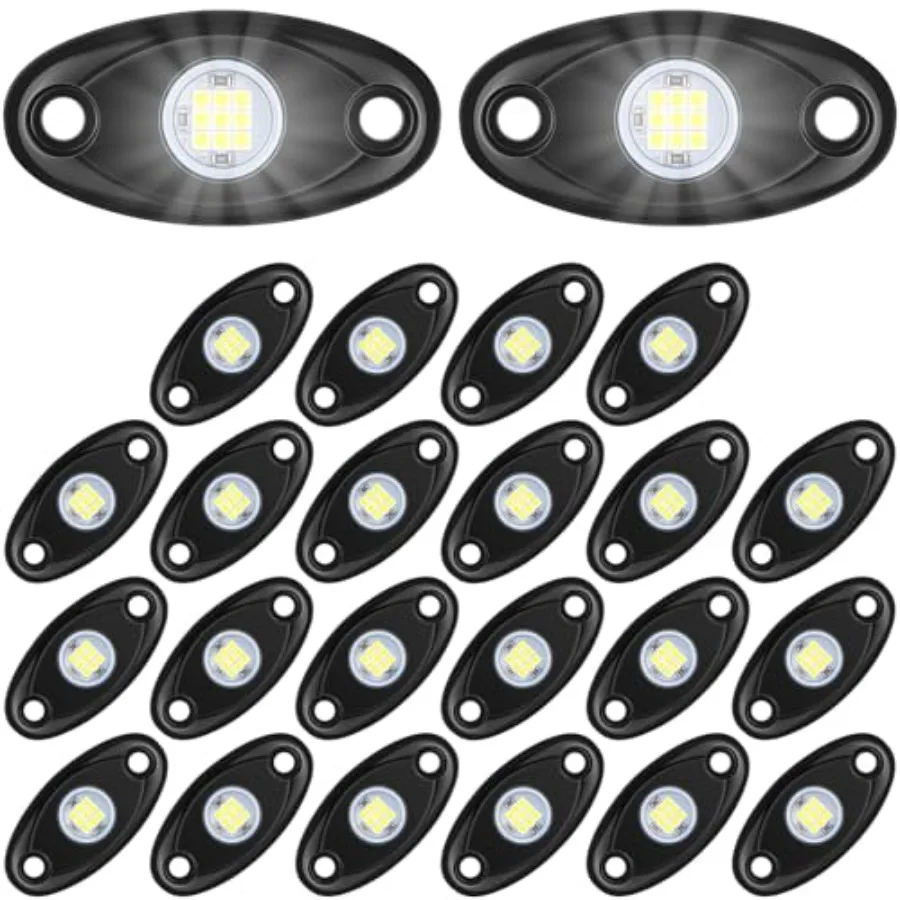 Pods Rock Lights Pure Ambient Underglow Lights for Car SUV Waterproof Neon Trail Rig LED Lamp Lighting for Truck Motorcycle ATV