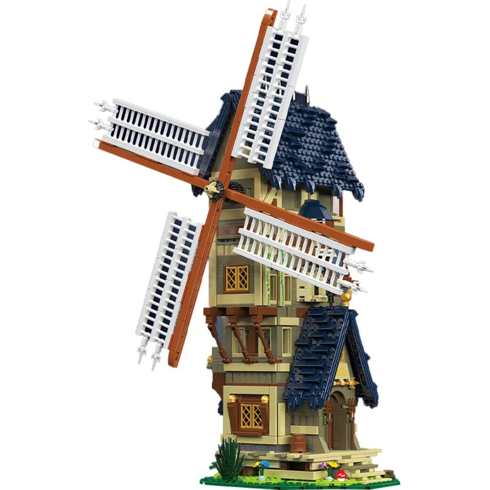 

MOC Medieval Windmill Castle Architecture Building Blocks Set Retro House Lighthouse Toys Gifts For Children Holiday Special Day