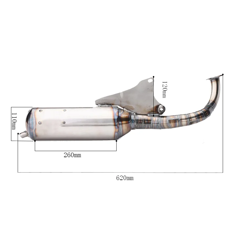 High Performance Full Exhaust System for Yamaha JOG2 JOG50 2T Scooter Motorcycle Durable Iron Racing Muffler Escape Pipe