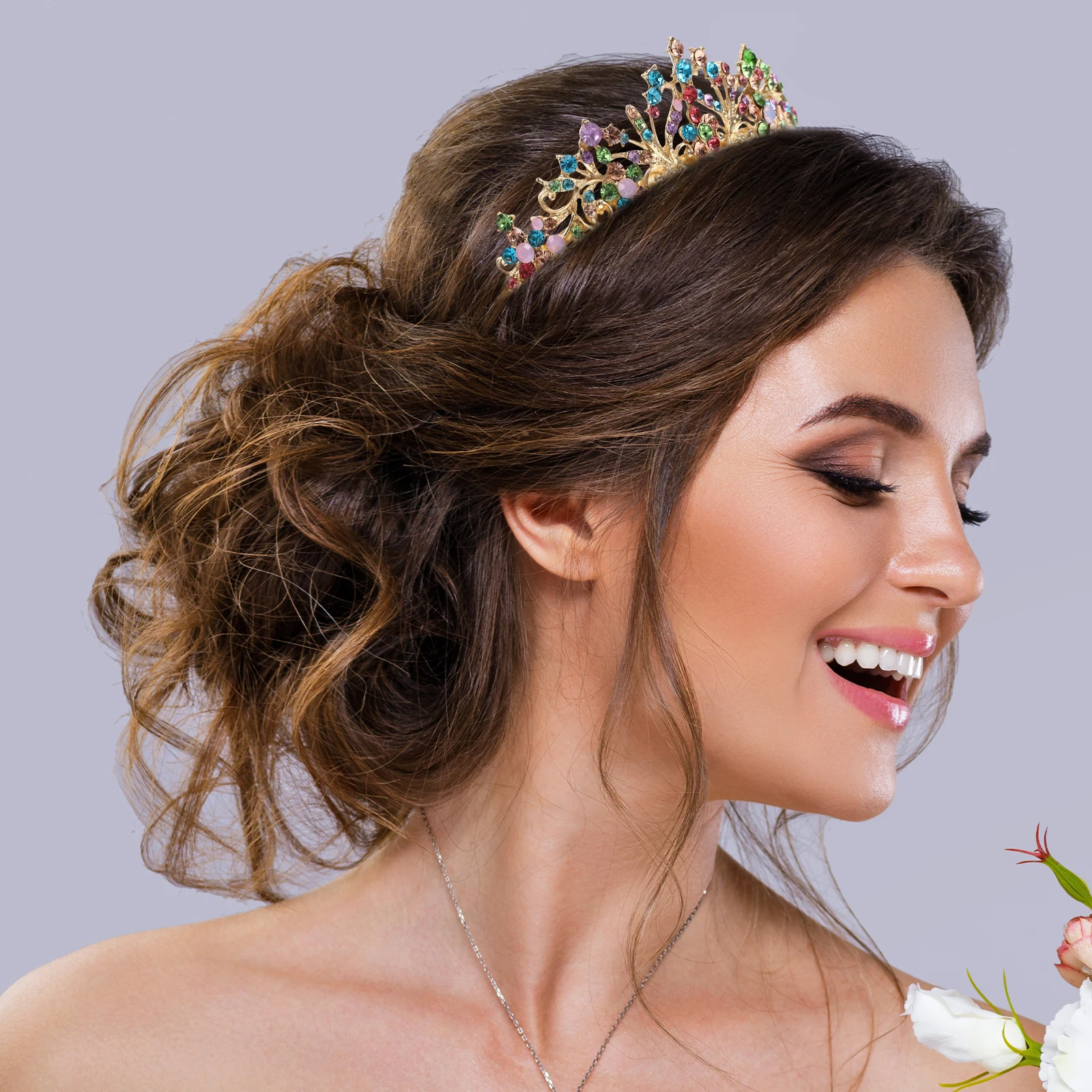 

Корона со стразами, головной убор невесты, свадебный головной убор, женские ювелирные изделия, цвета, удобный выпускной, элегантный шарм