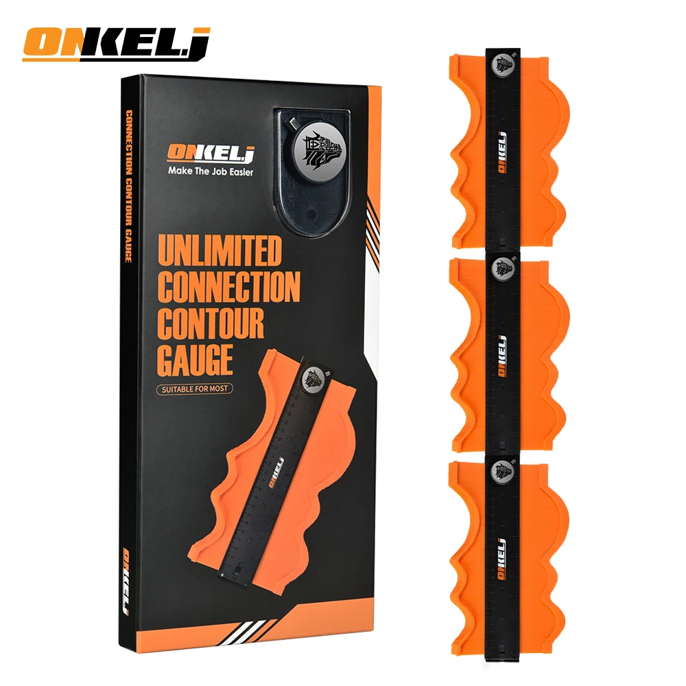 ONKEL.J Unlimited Connection Contour Gauge Profile Tool Adjustable Lock Edge Shaping Wood Measure Ruler Tiles Meethulp Gauge