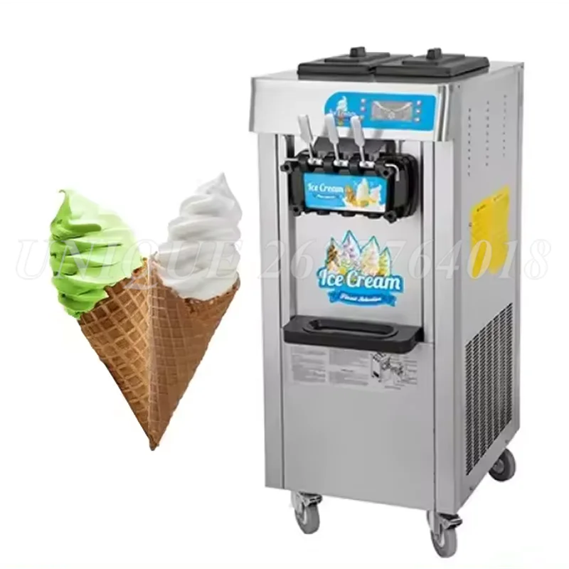 

Commercial Vertical Sundae Ice Cream Maker Automatic 3 Heads Soft Ice Cream Machine High Quality Stainless Steel Making Machine