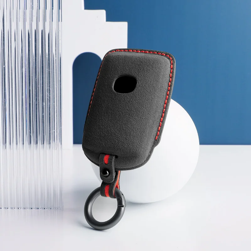 For Mazda 3 6 CX30 CX3 CX5 CX7 CX9 CX4 Car Smart Romote Key Cover Key Holder Alcantara 3Buttons Keychain Protector Accessories