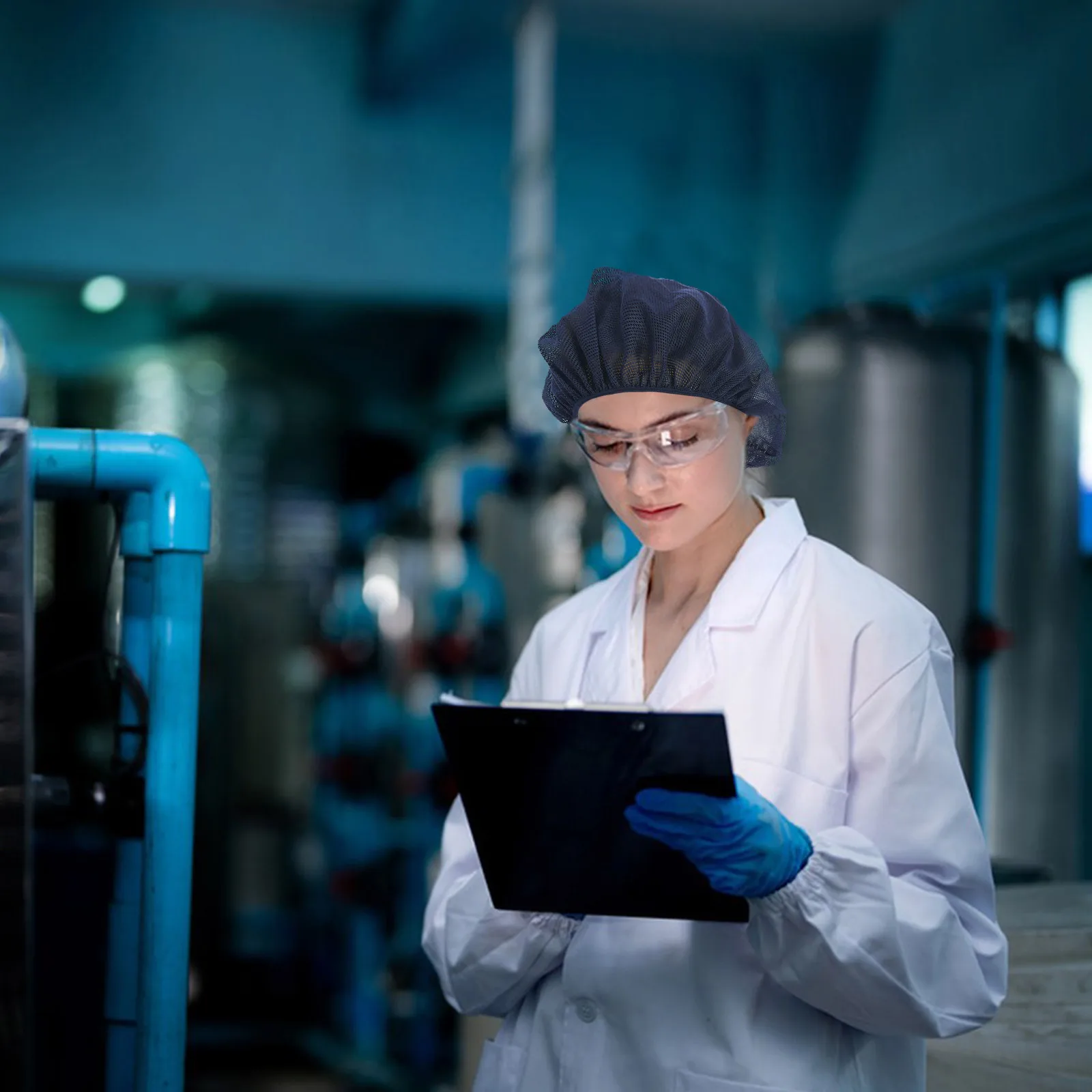 6 قطع من قبعات الشيف الشبكية للنساء، شبكات شعر المطبخ، قبعة الطبخ خفيفة الوزن قابلة للتنفس، قبعة عمل لعامل مصنع تجهيز الأغذية