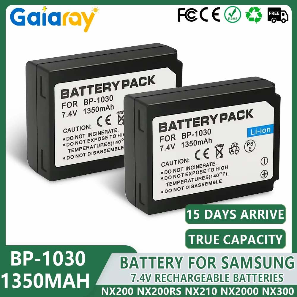 1350mAh Rechargeable Batteries BP1030 BP-1030 Battery for SAMSUNG NX500 NX1000 NX1100 NX2000 NX200 NX210 NX300 NX300M L10 Camera