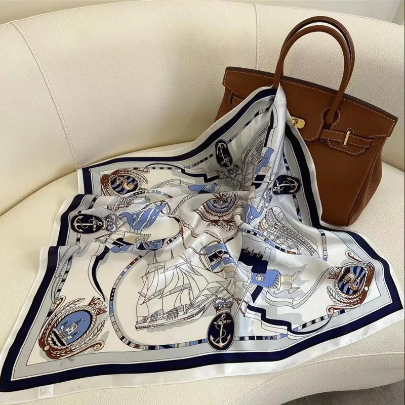 Scarf High-Grade 70 Square All-Match Spring and Autumn Female Arm Bag Kerchief