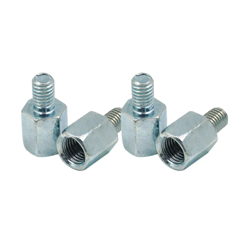 Thread Reducer M10 M8 Converter Motorcycle Rearview Mirror Conversion Screw Adapter Thread Chrome Pack of 2