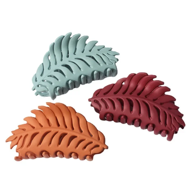 1Pcs Plastic Hair Claw Clips Large Leaf Hair Grab Clips Fashion Simple Shark Clip Ponytail Holder Women Hair Accessories