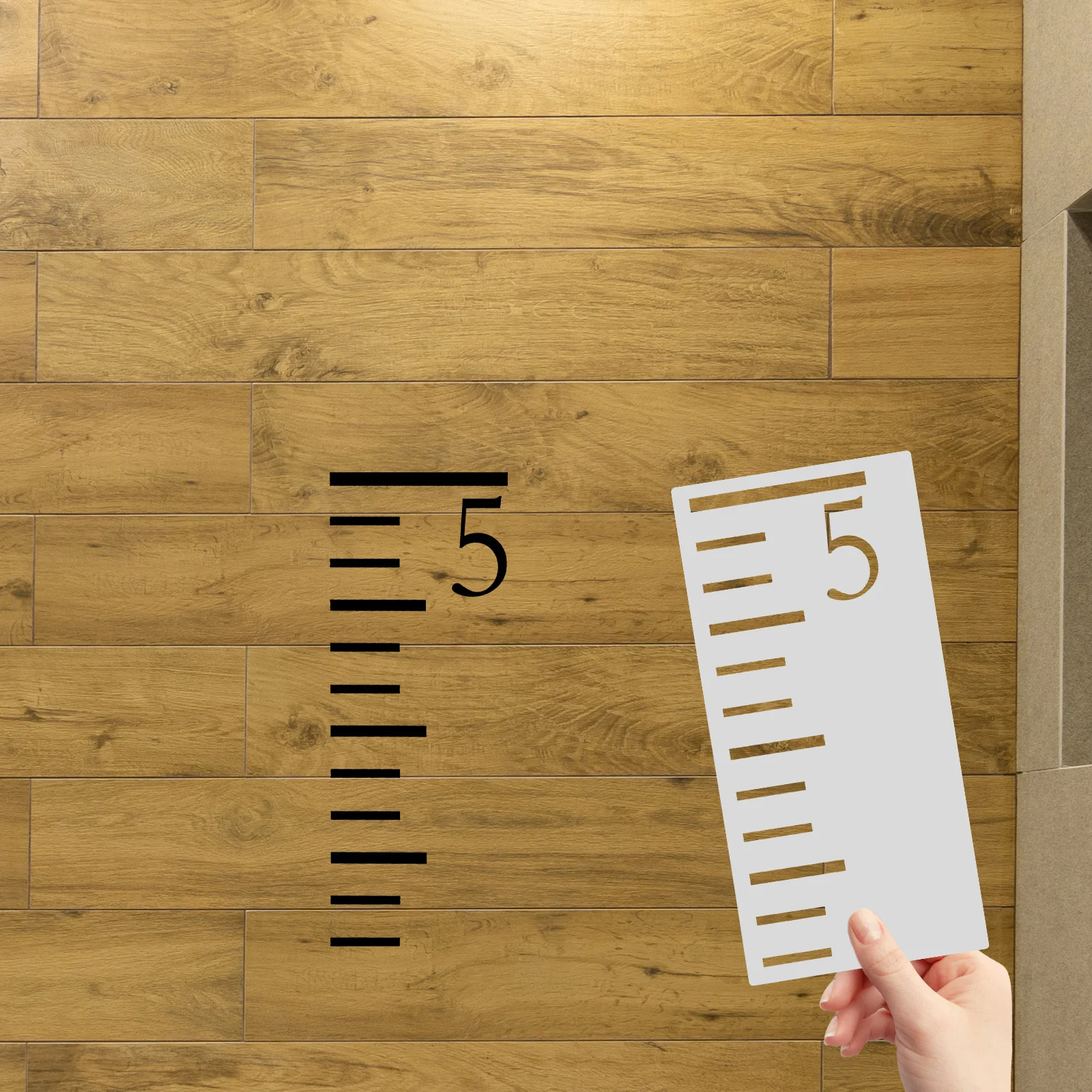 

7Pcs Kids Growth Chart Ruler Plastic Hollow Scale Template Height Measuring Stencil Wall Decor Reusable Children Growth