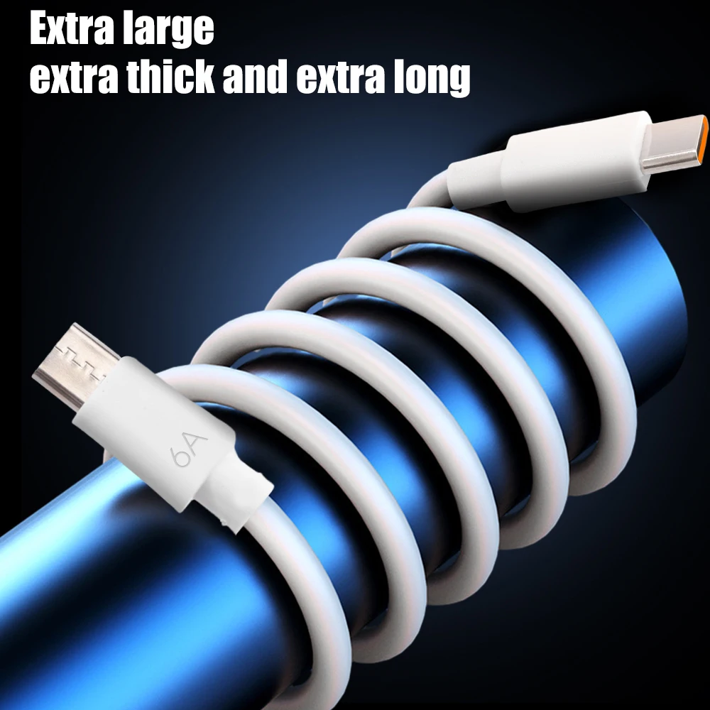 6A Double Head Type C Cable PD 60W Quick Charging Data Wire USB C To USB C Phone Cables for Huawei Xiaomi Samsung IPad Switch