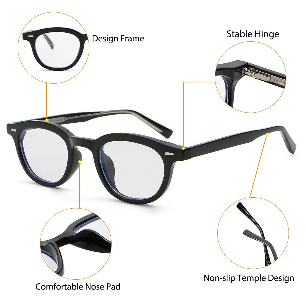 CATERSIDE Unisex-Korrektionsbrillen mit quadratischen Gläsern, individuell anpassbar, Korrektionsbrillen für Kurzsichtigkeit und Weitsichtigkeit, Lesebrillen – Detail 2