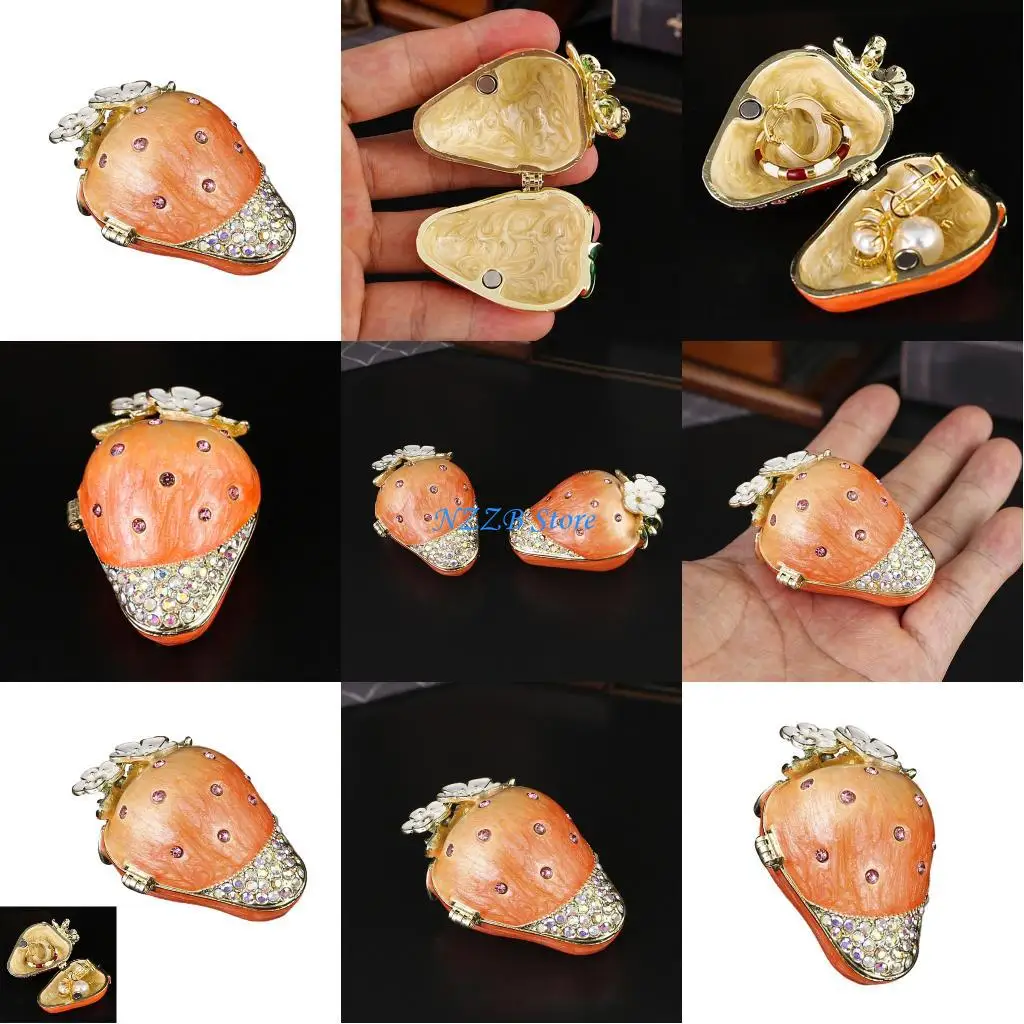 

T21F Очаровательный держатель для ювелирных изделий из сплава с клубничной тематикой. Портальный дизайн. Легкий доступ для