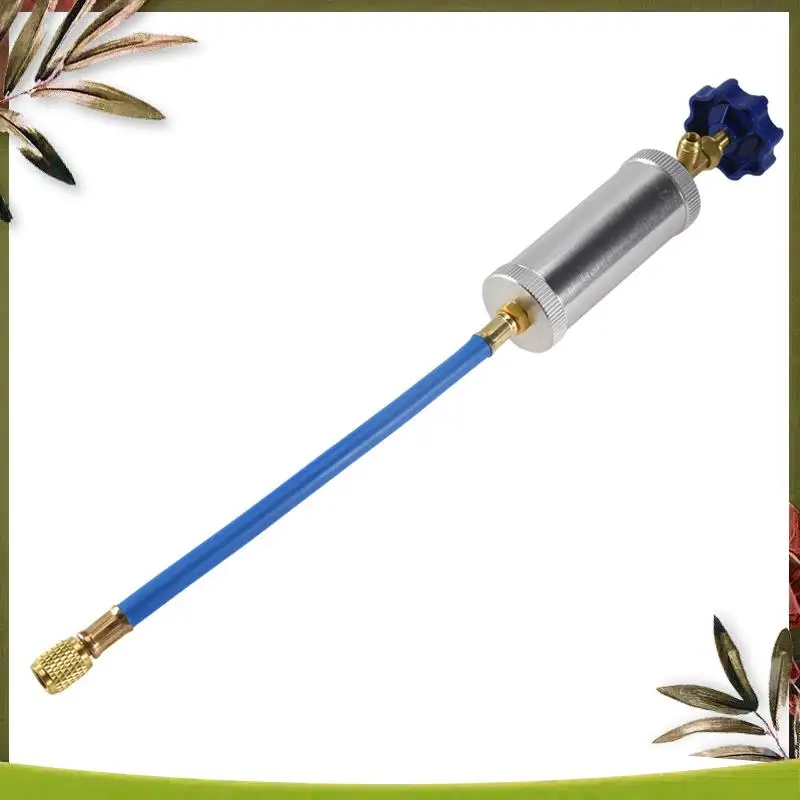 

AB98-Air Conditioner A/C Oil Injector Tool R134A Low Side Quick With Gauge Refrigerant Inflation Hose R12 R134A Adapter