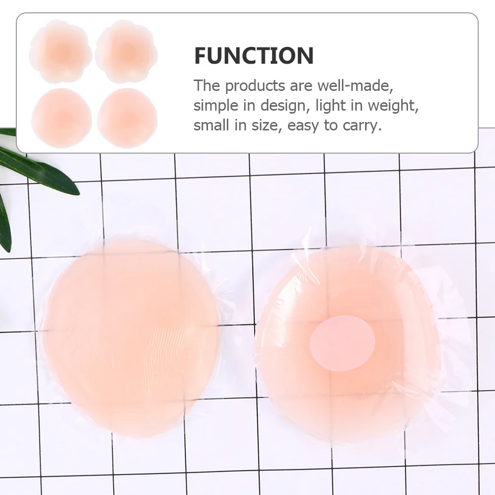 2 Paar Damen-Brustwarzenabdeckungen, unsichtbarer BH, pastöse Polsterung, atmungsaktives Silikonmaterial, feine Verarbeitung, zarte Berührung