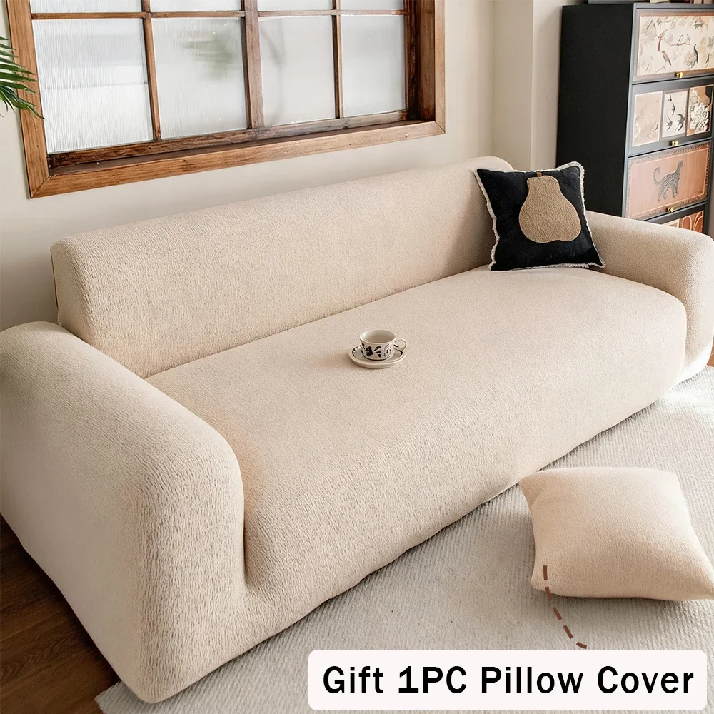 

High-quality 1PC Polar Fleece Stretch Armchair Sofa Covers,Protector L Shaped Sofa 1/2/3/4 Seater Home Чехол На Диван Без Боков