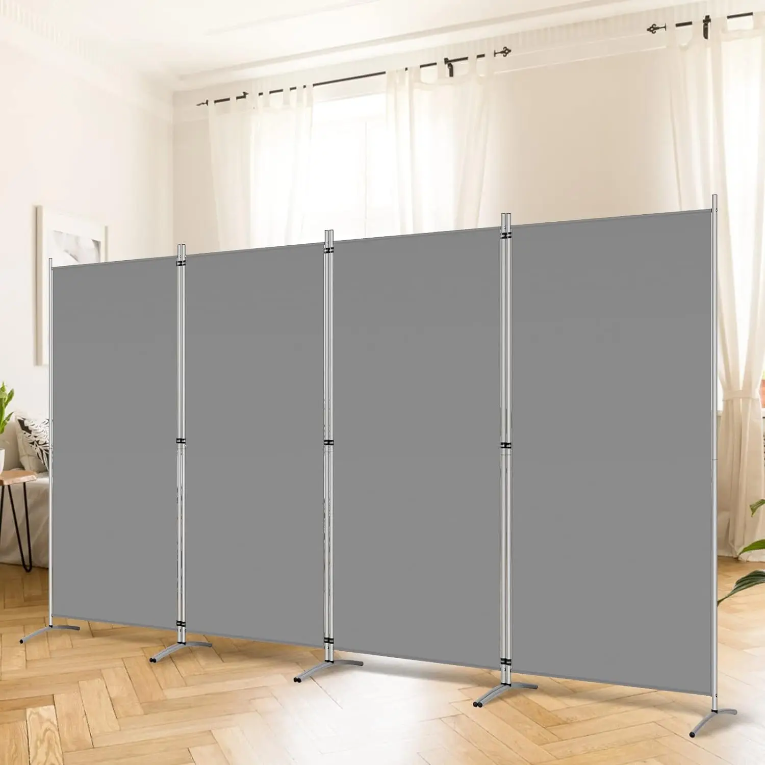 4 Panel Room Divider  6 Ft Tall Folding Privacy Screen Room Dividers  Freestanding Room Partition Wall Dividers  136W x 20'D x 7