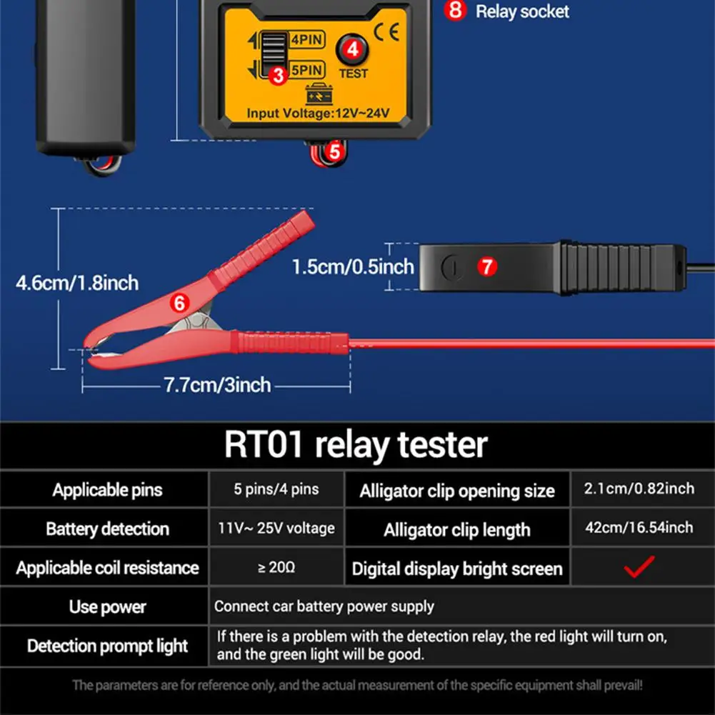 2025 جديد 12-24 فولت جهاز اختبار مرحل السيارة أربعة أقدام خمسة أقدام التتابع محلل بطارية الجهد أداة اختبار عالية الدقة