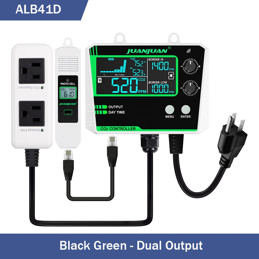 Digitale CO2 Controller Luchtkwaliteit Monitor 0 ~ 5000ppm CO2 Concentratie Detector Kooldioxide Regulator voor Plant Kas - afbeelding 1