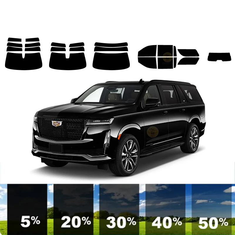 

precut Removable Window Tint Film For Car 100% UVR 5%-35%VLT Heat Insulation Carbon ﻿For CADILLAC ESCALADE ESV 4 DR SUV2021-2023