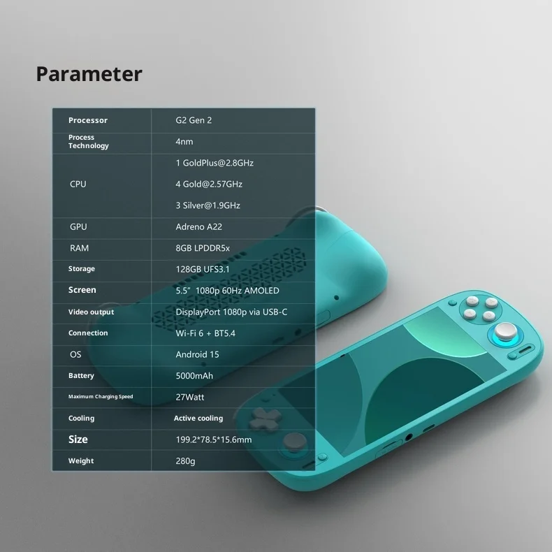 Prevendita Retroid Pocket G2 Schermo AMOLED da 5,5 pollici Gen 2 Console di gioco portatile 8-128 GB Android con batteria da 5000 mAh Console di gioco