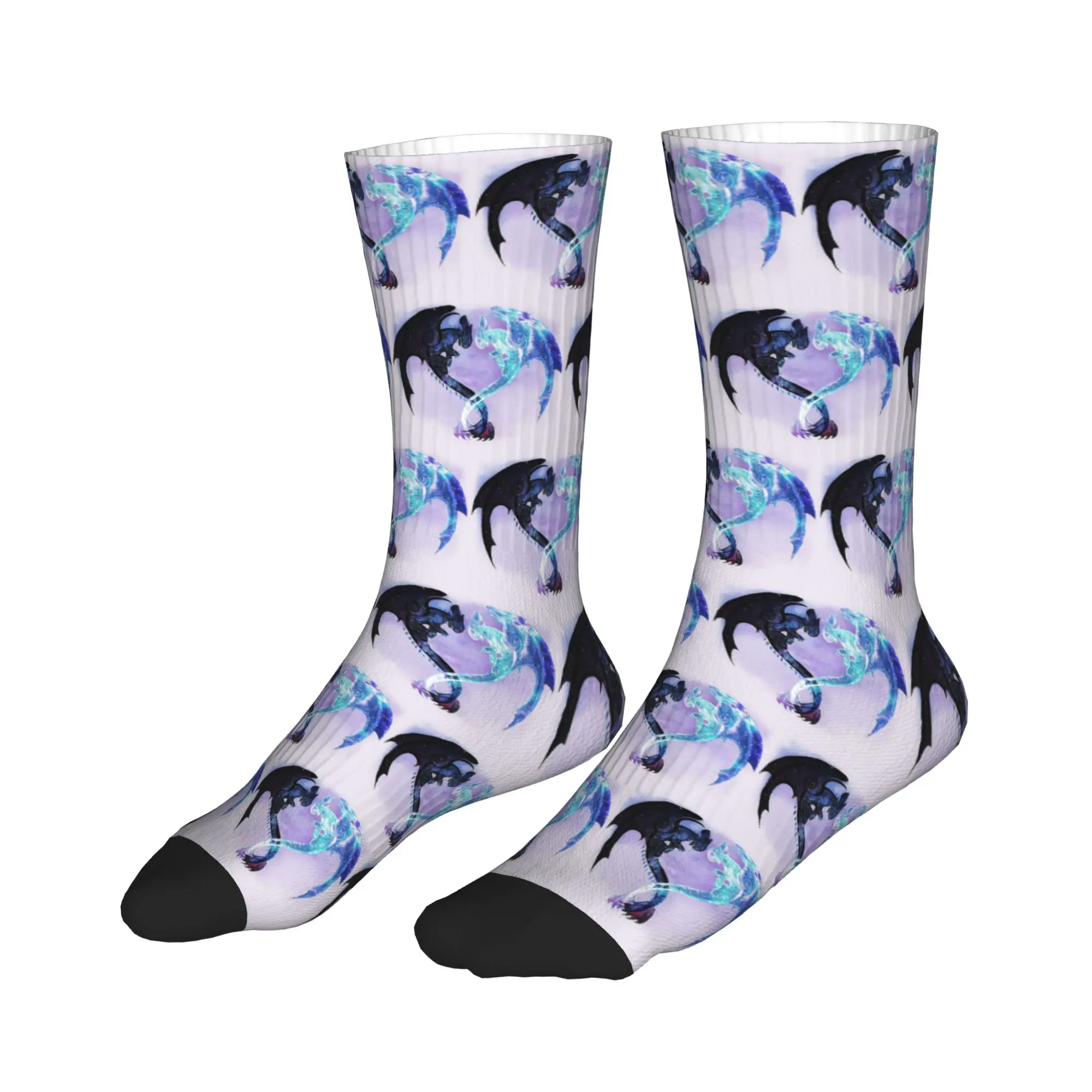 

Всесезонные носки с принтом Драконьего сердца, Беззубика и Светлого Фури, спортивные носки средней длины, забавные носки для мужчин и женщин, подарки