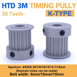HTD 3M Timing Pulley 20 Teeth Bore 4 5 6 6.35 7 8 10 12 14mm 20Teeth 3M Gear Belt Width 6 10 15mm 20T HTD3M Synchronous Wheel