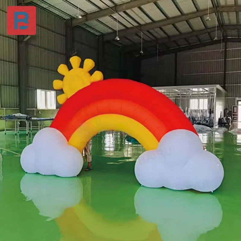 

Inflatable rainbow arch, equipped with a blower, for outdoor shopping mall square events decoration