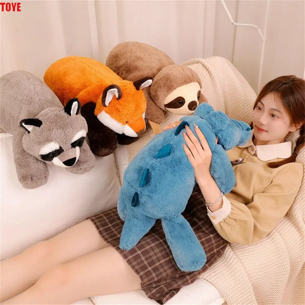 45cm 60cm Stuffed Toys Backrest Sleeping Doll Racoon Sleeping Doll Lazy Animal Plush Doll Animal Plush Toy Sloth Stuffed Animal