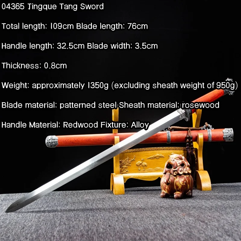 Tang Sword Pattern Steel Integrated Cold Weapon Hanfu Accessories Longquan Sword Ancient Style Immortal Style Ornament