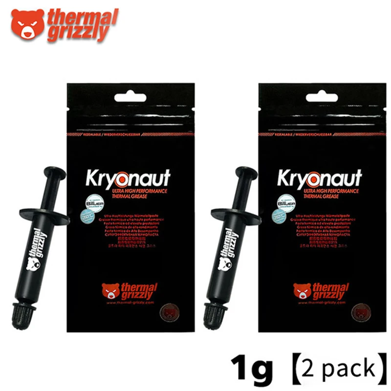 Thermal Grizzly Kryonaut 1gx2 Thermal Paste for CPU/GPU Cooler Large Capacity Compound Cooling Silicone Grease