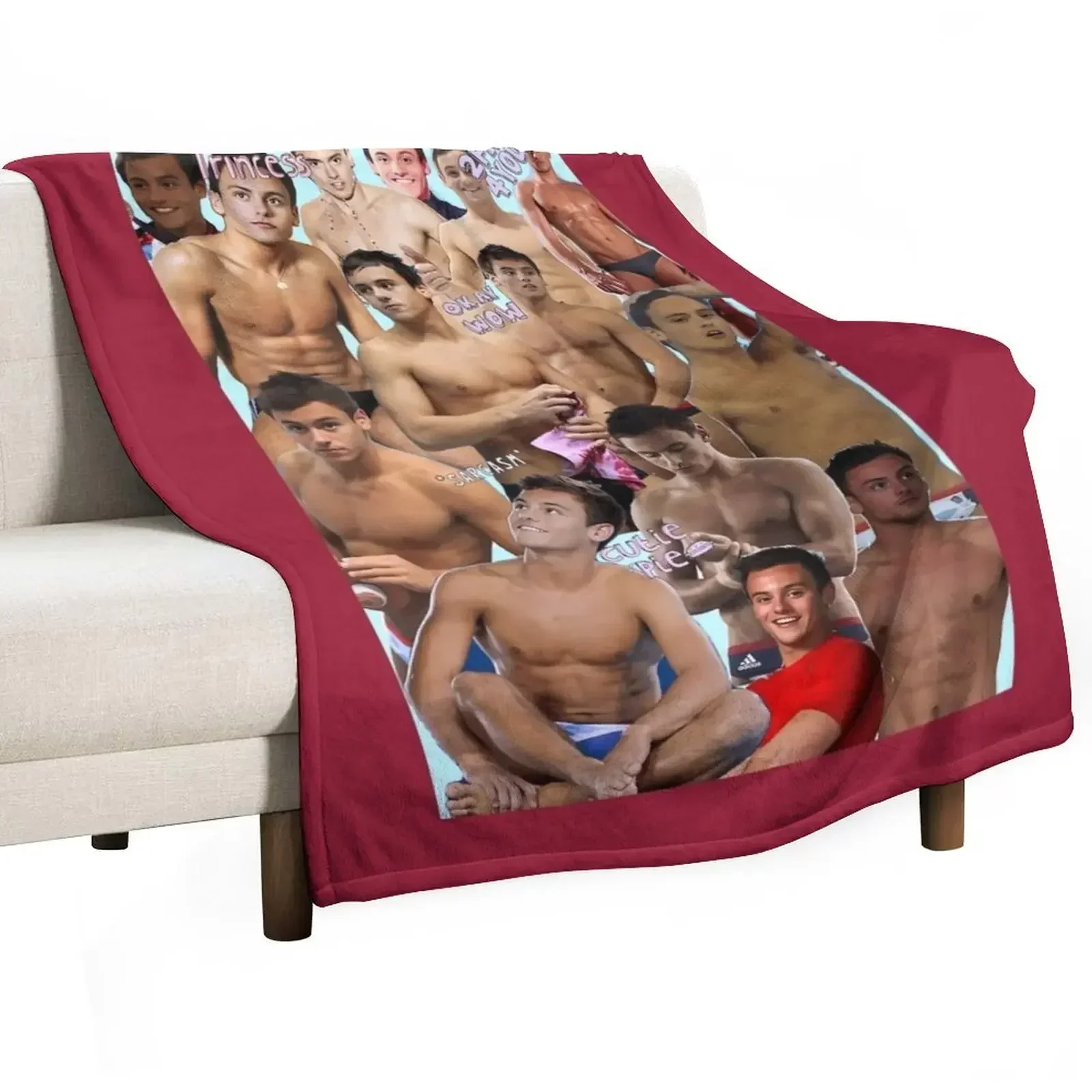 Tom Daley Collage iPhone Case Throw Blanket Decorative Sofas Furrys Sleeping Bag Blankets