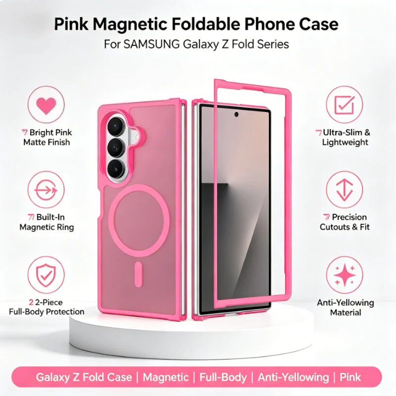 Matte Translucent Frosted Skin Feel Magnetic Case for Samsung Z Fold 8 Ultra 8 7 For Magsafe Wireless Charging Shockproof Cover