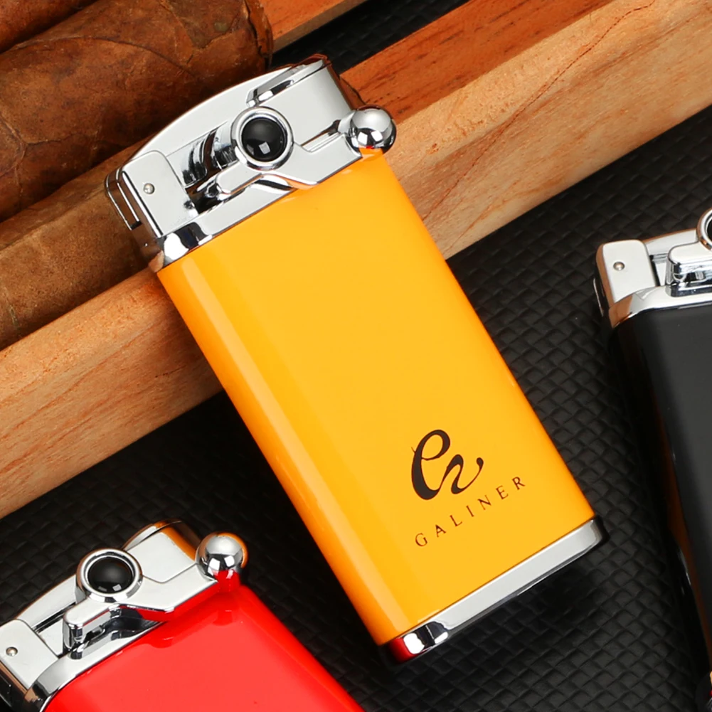 GALINER Metal With Punch Cigar Lighter Smoking Portable Butane Gas Torch Lighters Gift Box Packaging