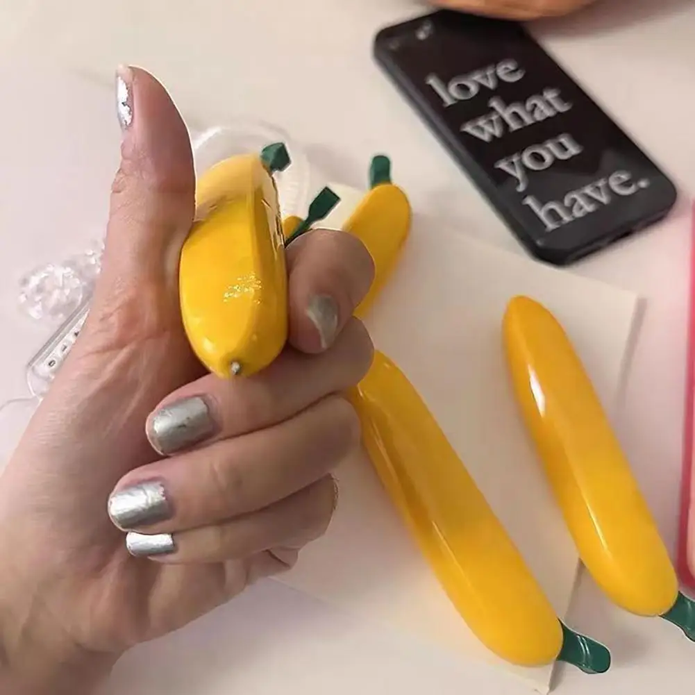 Ручка-банан с черными чернилами, набор шариковых ручек-бананов в форме фруктов для школьных канцелярских принадлежностей, реалистичные овощи для взрослых